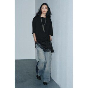 ZARA COMBINATION LACE T-SHIRT